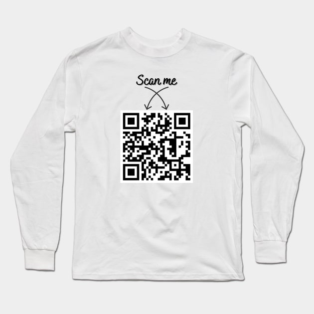 QR Code Design (Scan for Message) Long Sleeve T-Shirt by Primar